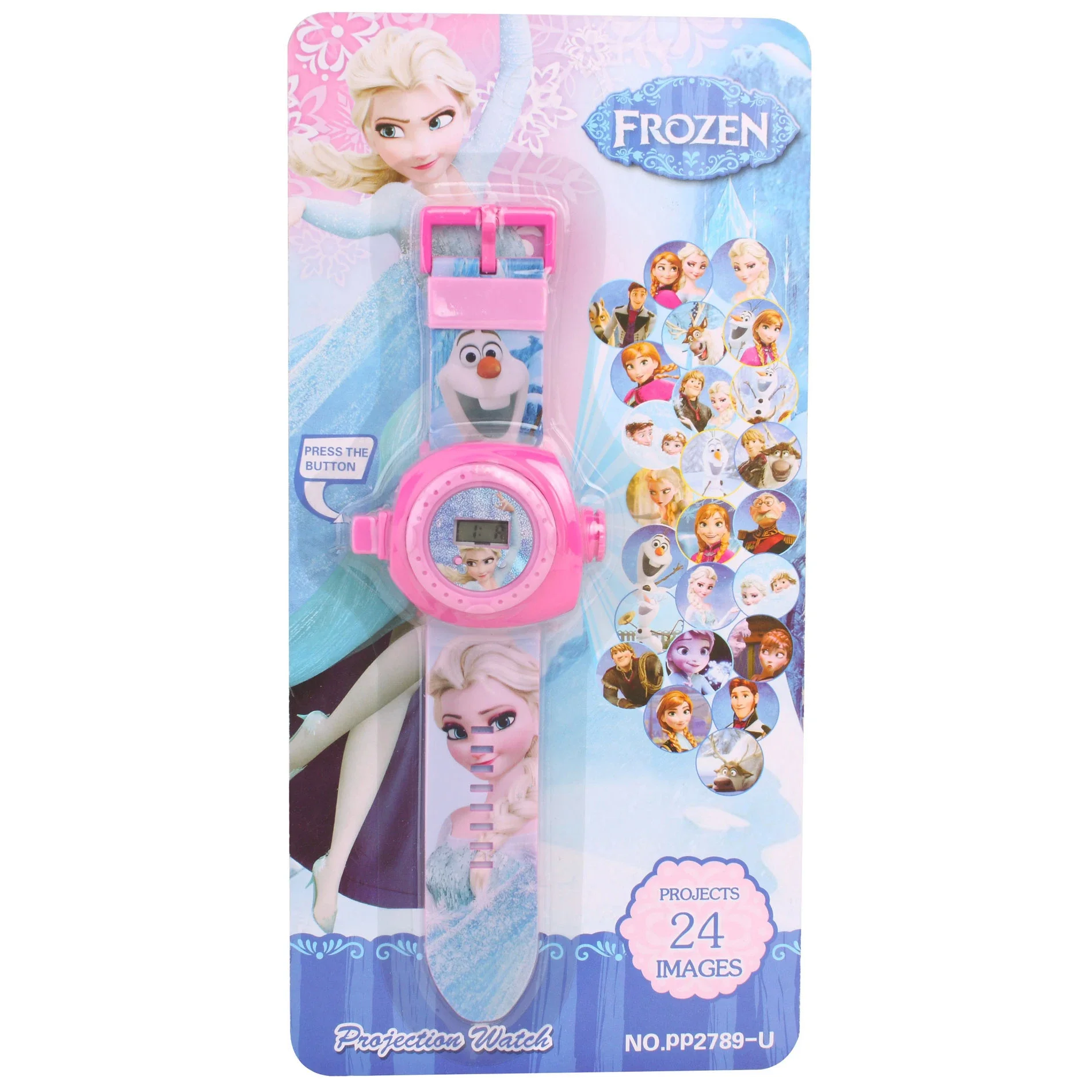 Disney 24 Pictures Children Cartoon Watch Frozen Princess Minnie Electronic Projection Cute Watch Best Boys and Girls Gift