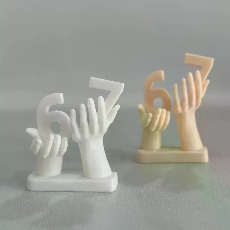 3D Printed Figurine Holding Digital Italian Brain Rot Math 67, Funny And Funny Meme Figurine Holding Digital 67 Sculpture