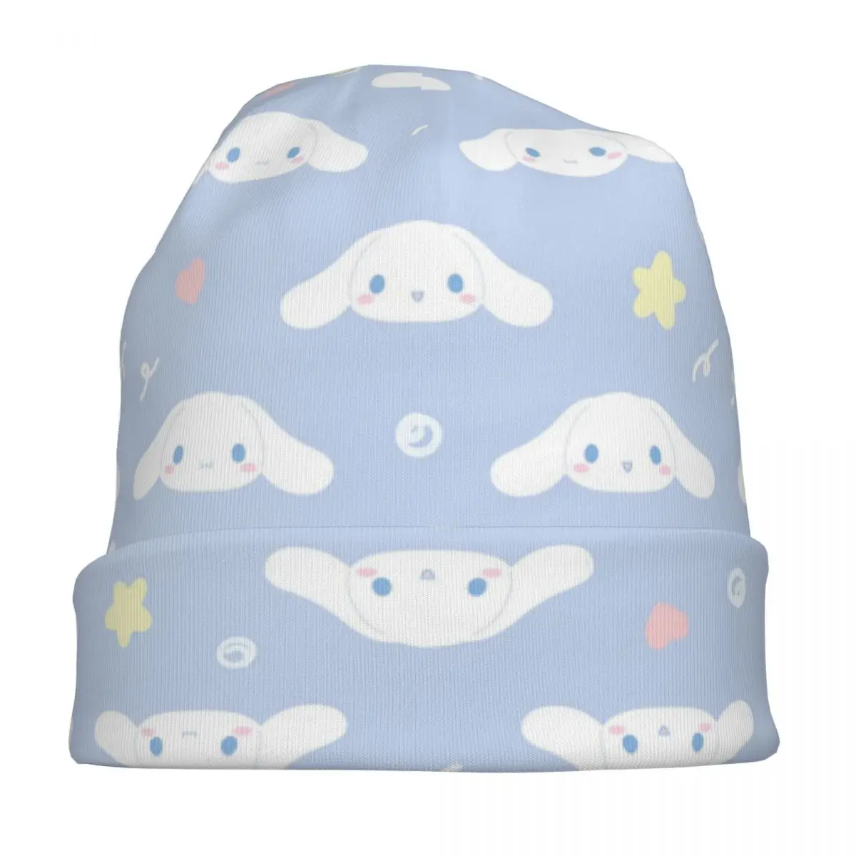 Lindo Cinnamoroll estrella Skullies gorros sombrero de dibujos animados Vintage hombres mujeres gorras al aire libre cálido gorro de doble uso sombreros