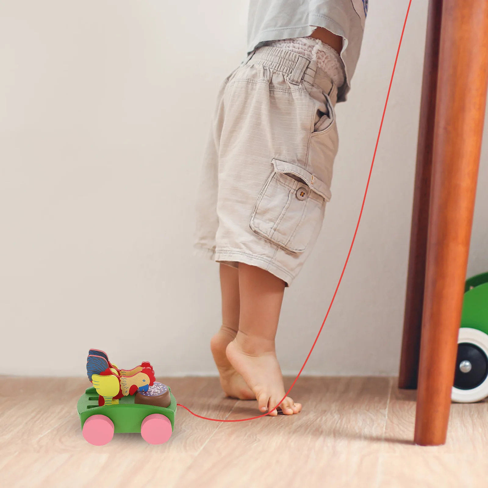 

Animal Cart Baby Pull Rope Early Education Wooden Pull Along Dog Assembling Trailer Cognitive Plaything Wooden Pulling Toy