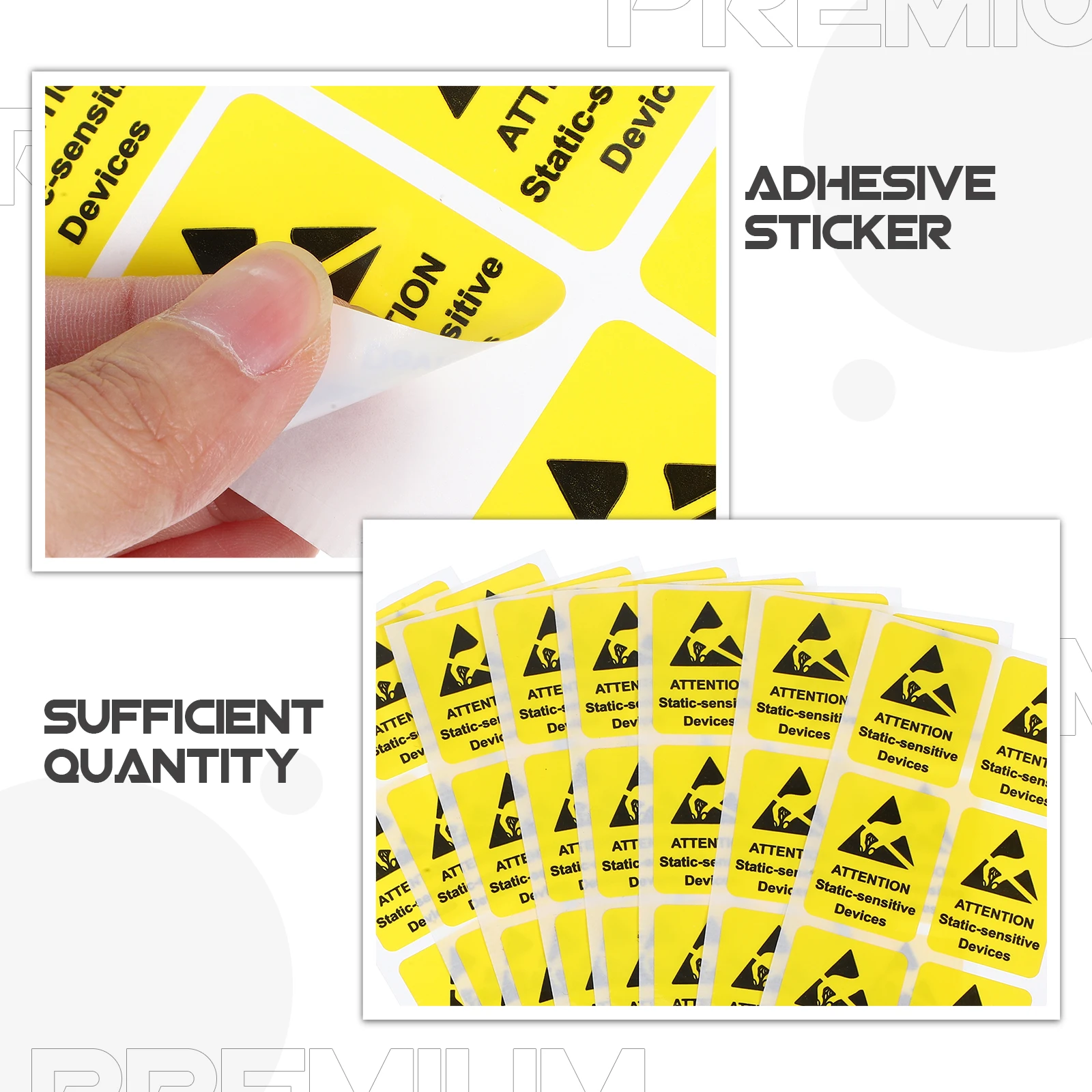 100 Pcs Anti Static Labels Electrostatic Warning Stickers Safety Signs High Adhesion No Touching Notice Protective Gloves