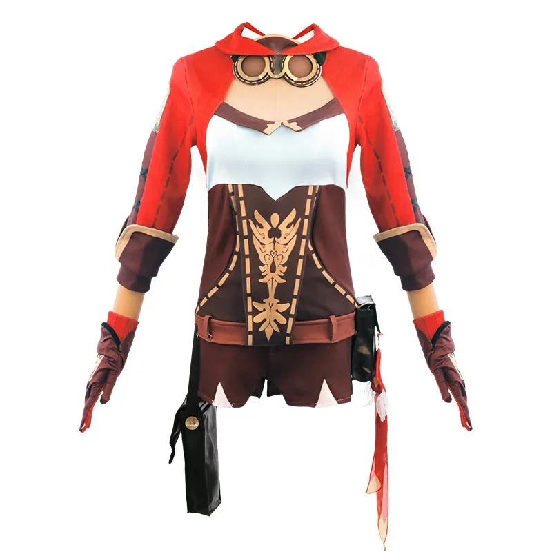 

New 2025 Game Impact Costume Wig Amber Genshin Cosplay Costumes Halloween Bodysuit Uni ★AA9X