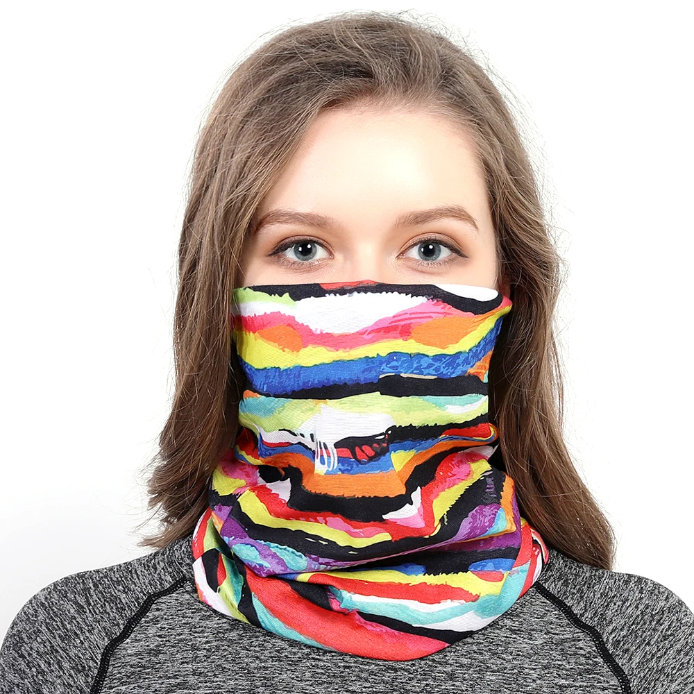 Klassische bunte gestreifte Design röhrenförmige nahtlose Bandanas Sommer Sonnenschutz Fahrrad Moto Sturmhaube deporte Sport maske