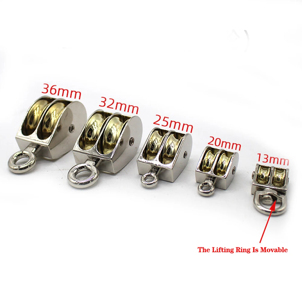 13/20/25/32/36/48mm Metal Sheave Zinc Alloy Fixed Pulley Crown Block And Tackle Lifting Wheel Mini Single/Double Pulley For DIY