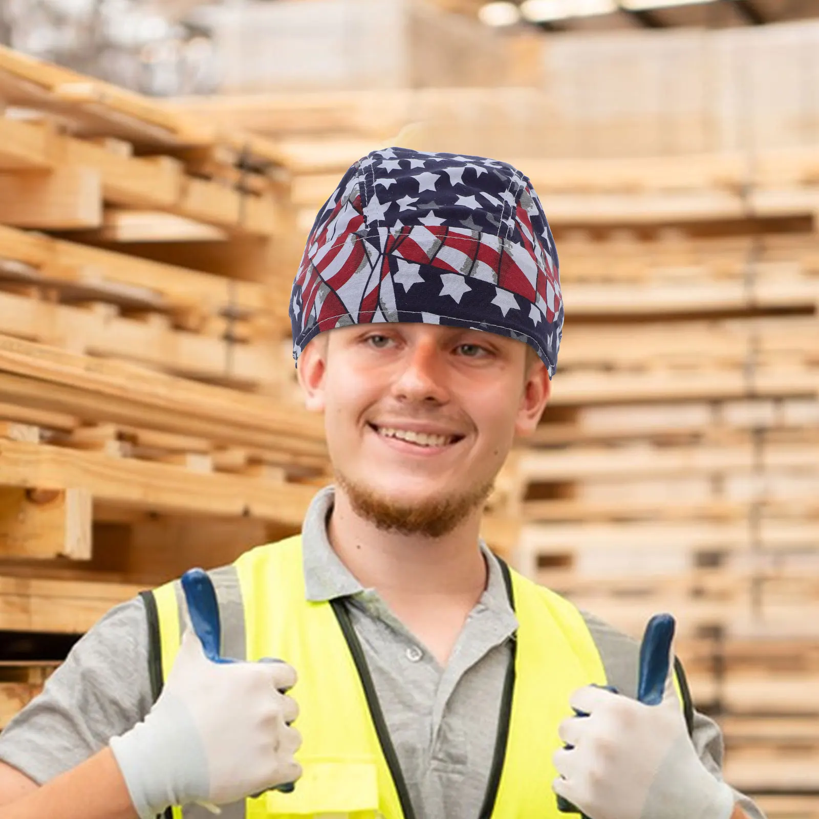 

Flame Resistant Adjustable Welder Cap Cotton Safety Headgear Welding Hat Breathable Durable Protective Welder Adjustable Cap