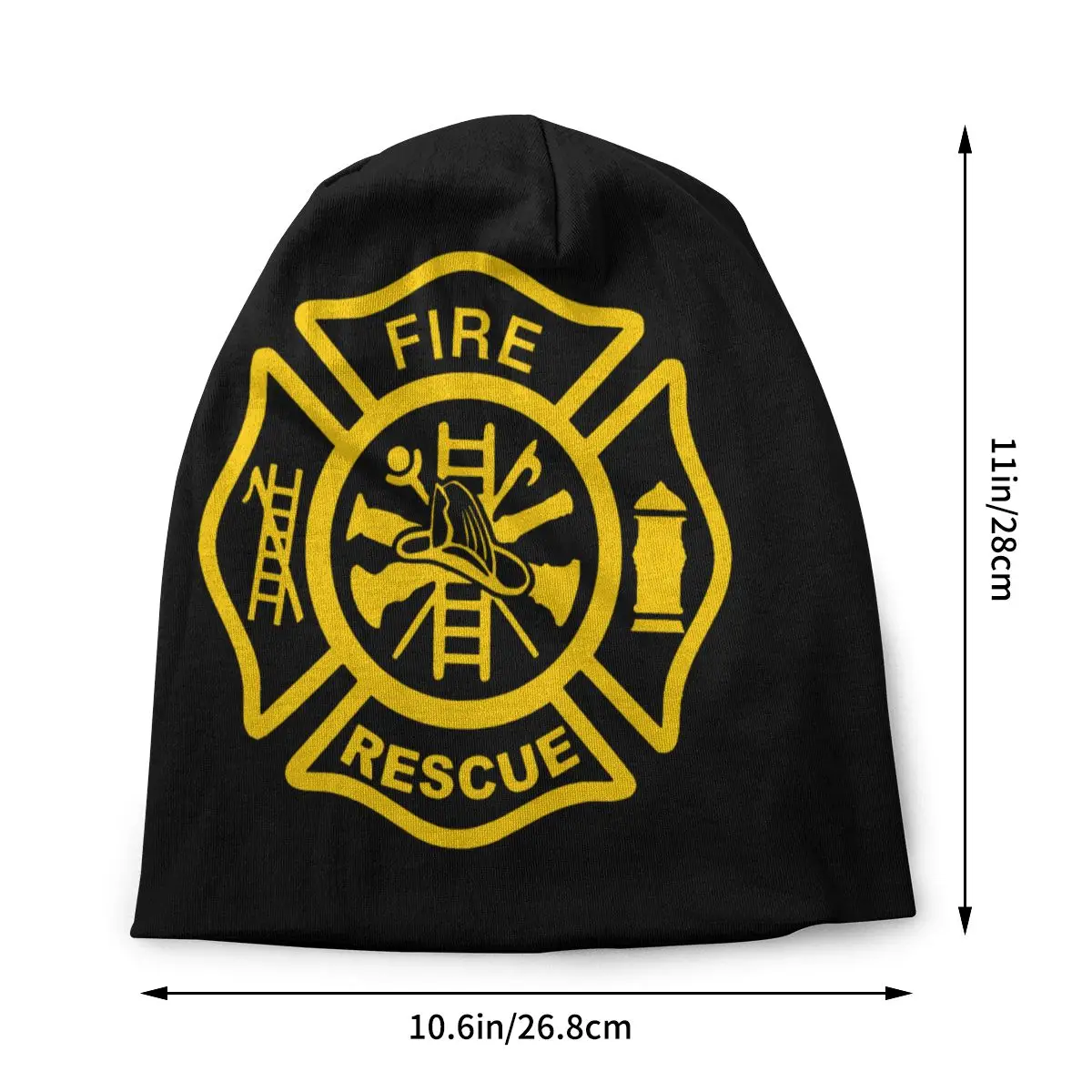 Custom Unisex Bonnet Winter Warm Knitting Hat Women Men Firefighter Fire Rescue Street Beanies Caps Adult Beanie Hats Ski Cap