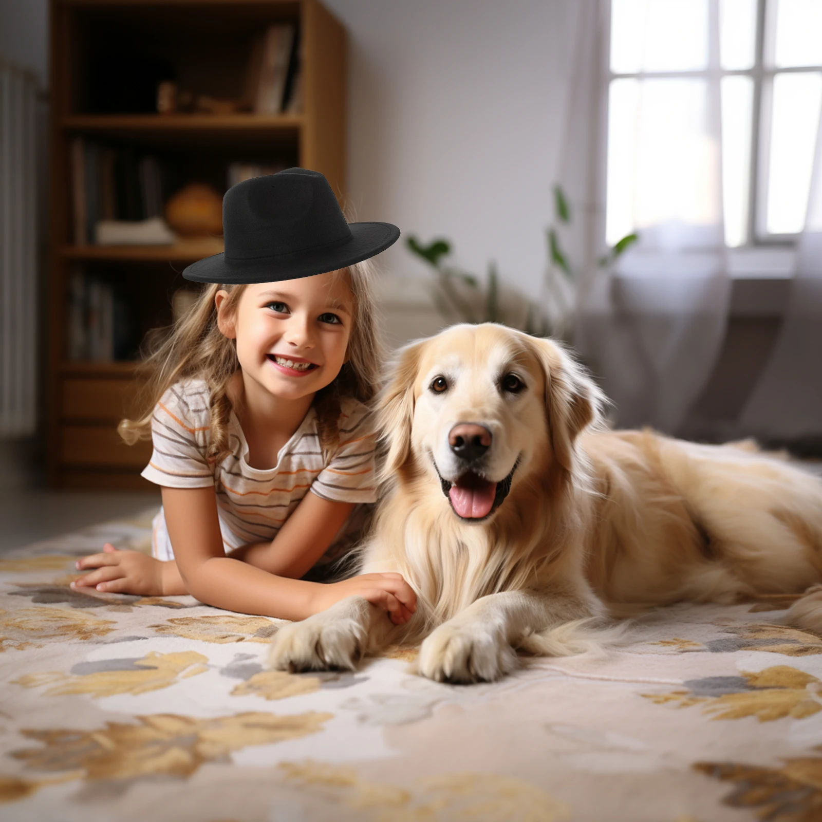 

Children's Jazz Hat Kids Stage Performance Lightweight Comfortable Woolen Reusable Small Size Novelty Accessories