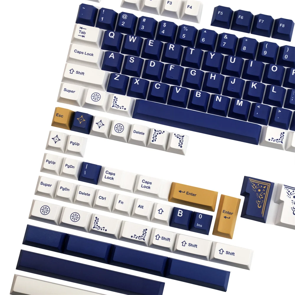 Imagem -05 - Pbt Keycaps 144 Chaves Gmk Lazurite Keycap Ansi Layout Cereja Perfil Iso Entrar Tintura Subbed para Cruz mx Interruptor Teclado Mecânico