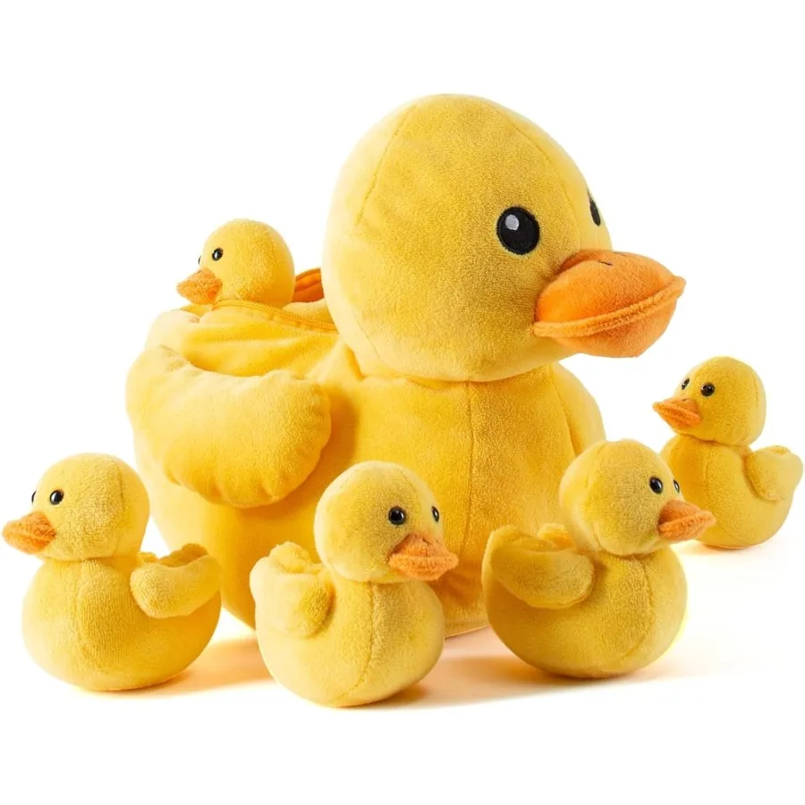 

Plush Duck Toys for 3-5 - 5 Little Plush Baby Ducklings with Zippers Soft Yellow Duck Stuffed Animal Cute Duck and Duckling Toy