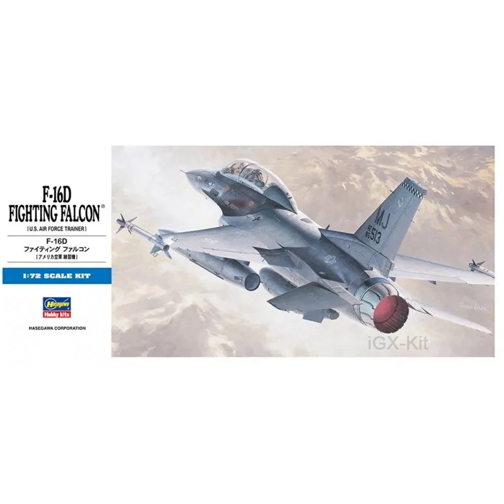 Hasegawa 00445 1/72 Scale US F16 F16D F-16D Fighting Falcon Fighter Jet Aircraft Hobby Craft Toy Plastic Model Building Kit