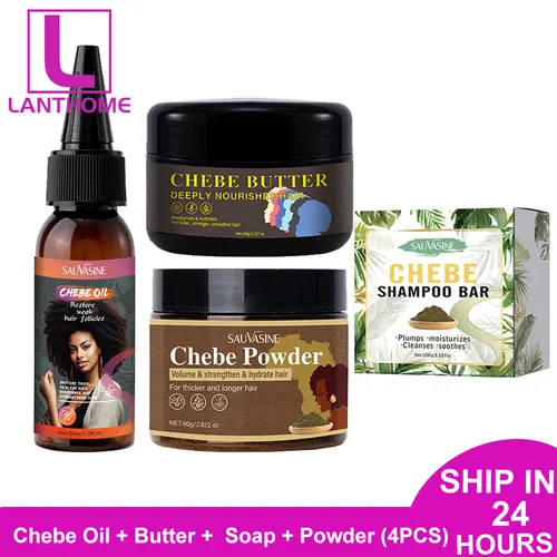 Imagen 1 del producto 100% Chebe Set de crecimiento rápido del cabello Chebe aceite tracción Alopecia Anti rotura pérdida Chebe polvo África Chad tratamiento para la pérdida de cabello