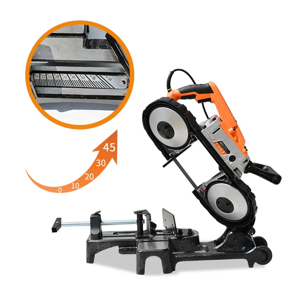 Multi-Function Band Saw Machine Portable Handheld Metal Band Saw Horizontal Cutting Tool 45° Material Cutting Saw