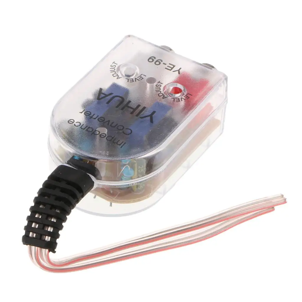 High to Low Impedance Converter Adapter Stereo Radio RCA Input Signal for Automotive Sound System