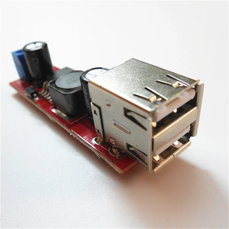 Dual USB output 9V/12V/24V/36V to 5VDC-DC 3A step-down power supply module for car charging