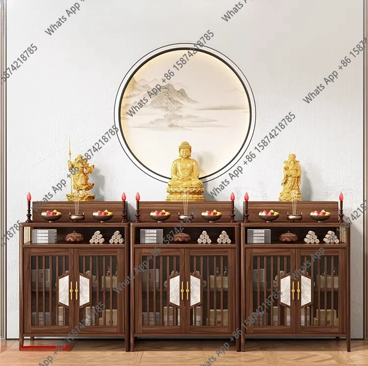 Solid wood table incense case household altar cabinet Buddha table incense table living room middle hall cabinet