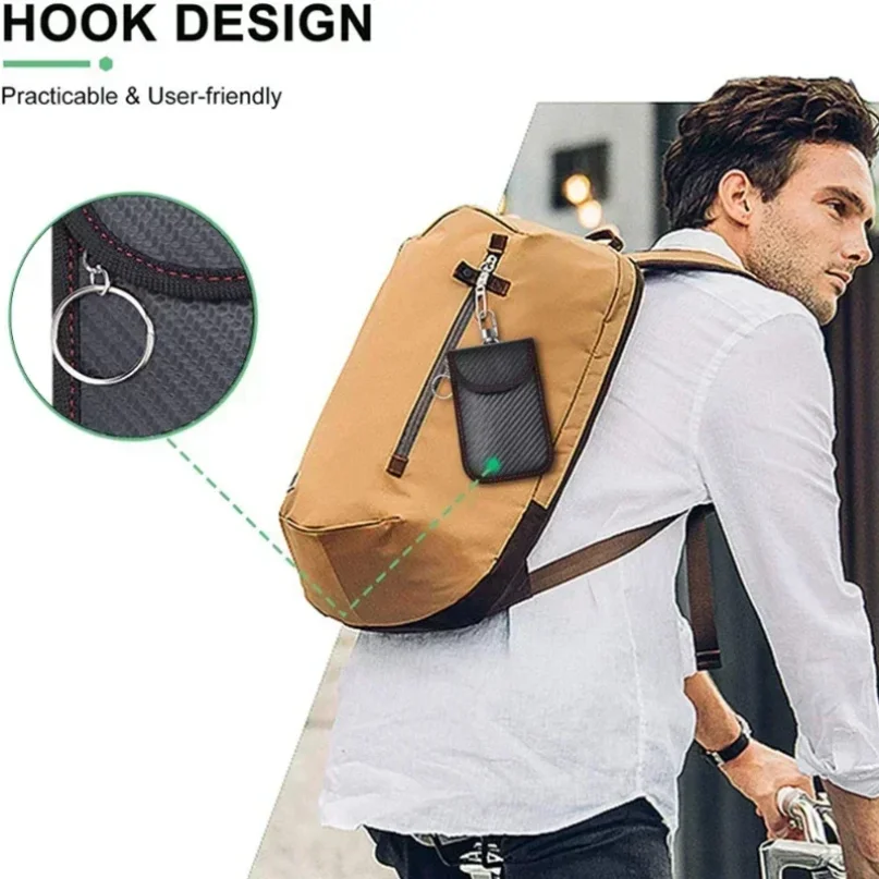 Hot Faraday Key RFID Electromagnetic Shielding Bag Credit Card Signal Blocker Case Keyless Entry Car Anti Theft Bags ﻿Key Case view 5