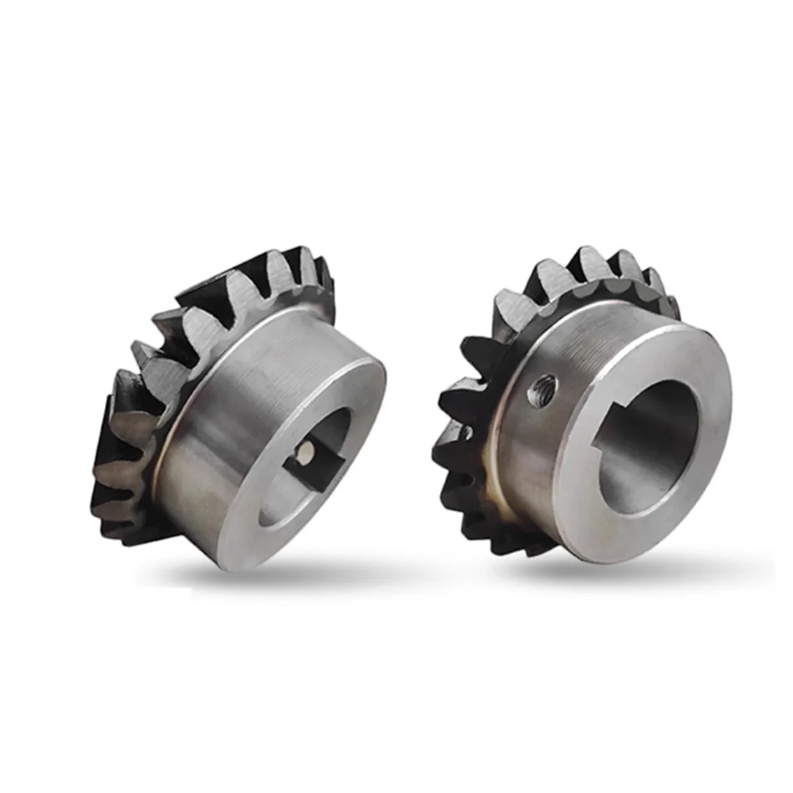 1Pair 1:2 Speed Ratio 0.5/0.75/0.8/1/1.5/2/2.5/3 Mod 45# Steel Precision Helical Gear 90 Degree Transmission Cone Dual Gear