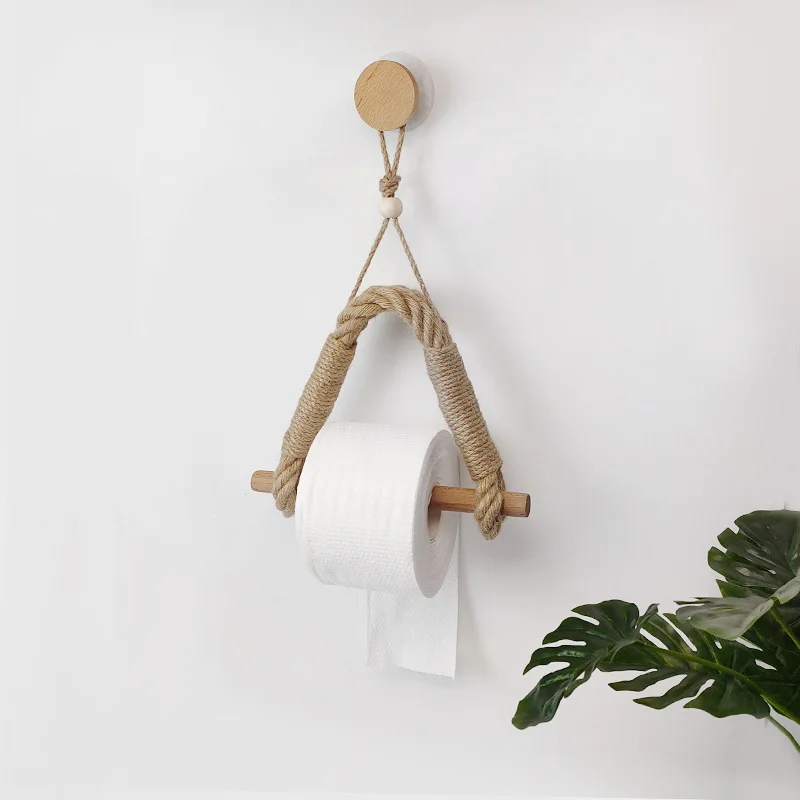 

Toilet Tissue Box Paper Rack Creative Hand Woven Paper Roll Rack Pendant