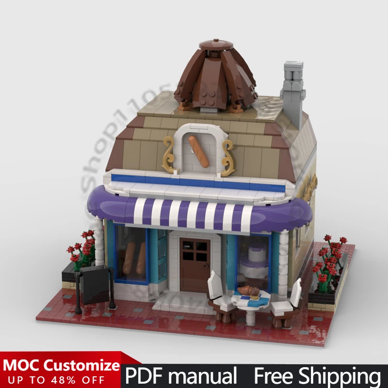 2114 Piezas de Ladrillos de Construcción, Tienda de Panadería Modular MOC, Bloques de Construcción Modulares Personalizables, Ladrillos Tecnológicos para Niños, Juguete de Construcción DIY, Regalo Festivo