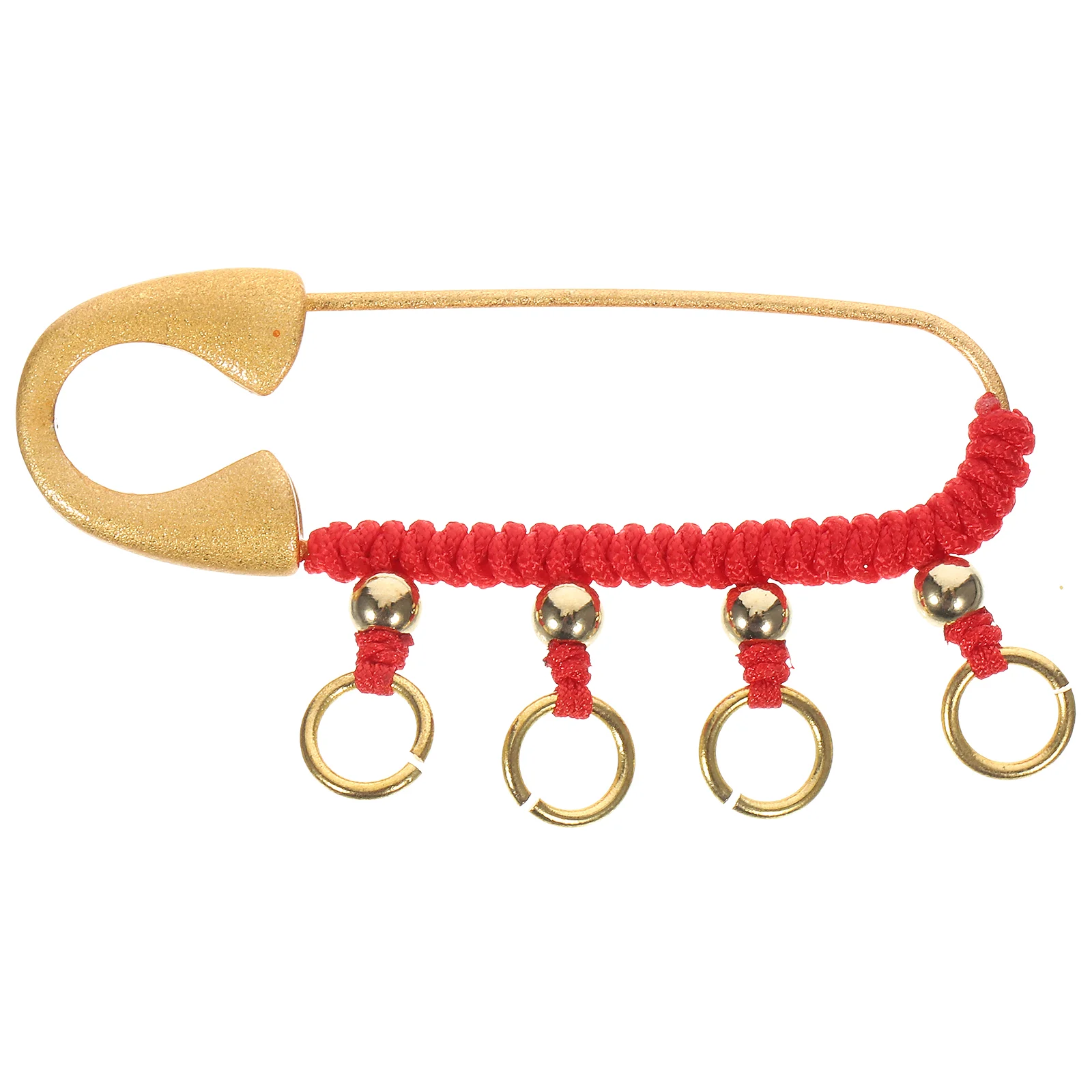 Brooch Practical Pin Red Rope Baby Brass Metal Brooches Newborn Nappy Safety for Attractive