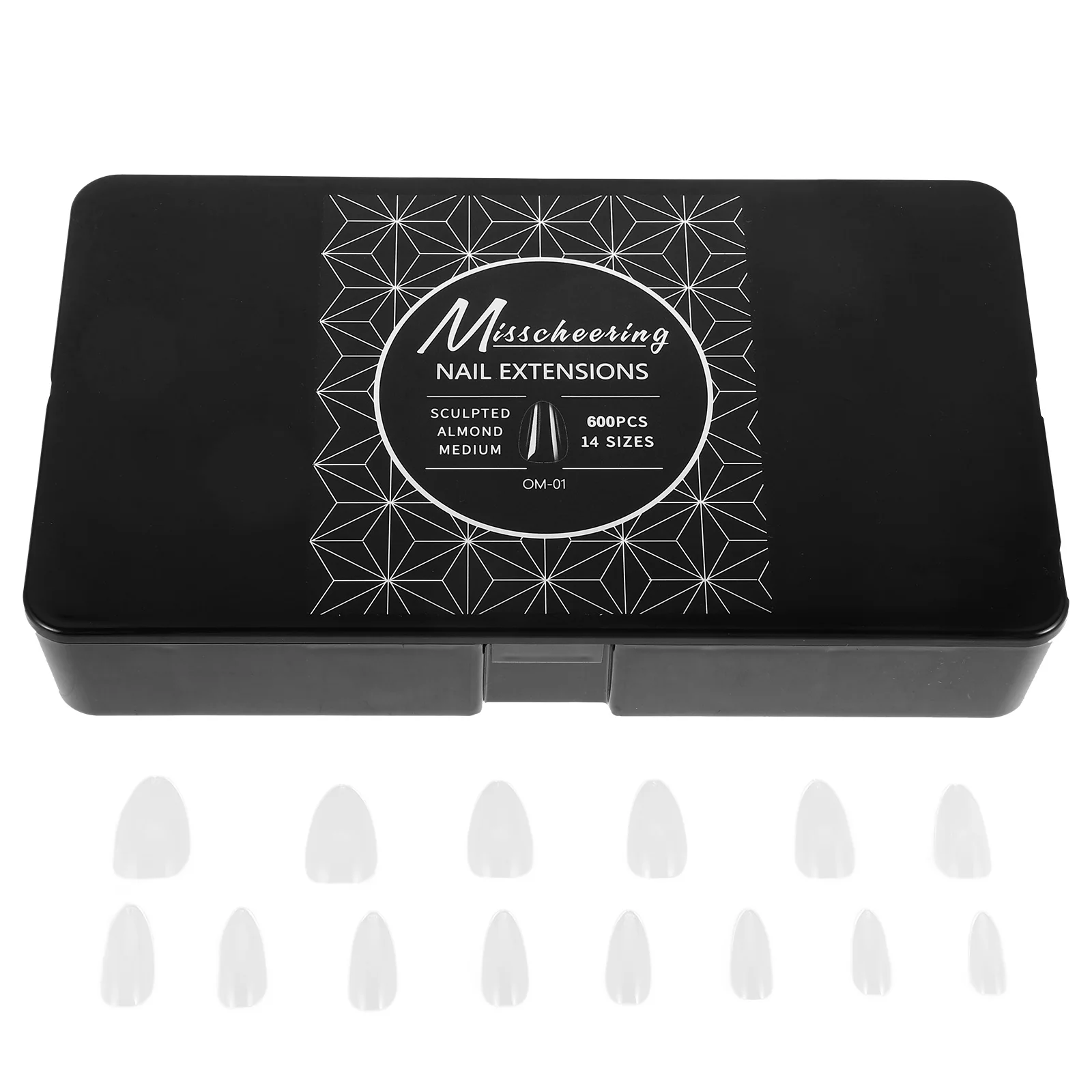 600 pçs dicas de unhas transparentes unhas falsas imprensa clara em forma de amêndoa gel acrílico cobertura completa extensões artificiais