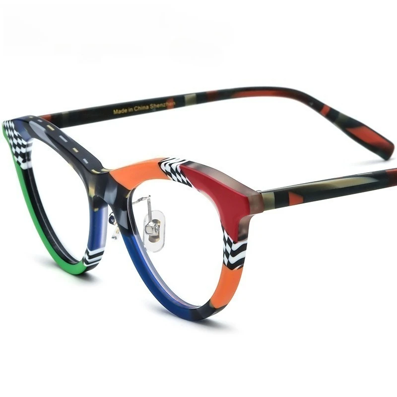 

Матовая технология ручной работы, оправа для очков из ацетата «кошачий глаз», мужские и женские оптические линзы для близорукости, пресбиопии, очки в стиле ретро