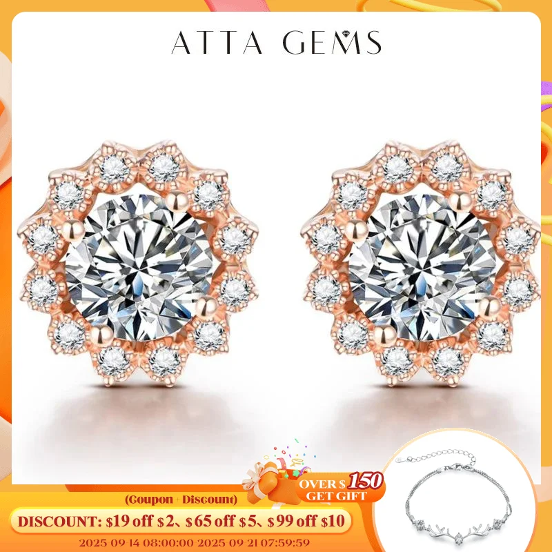 

Round Cut 1.0CT Diamond Test Passed Moissanite Rhodium 925 Silver D Color Moissanite Earrings Jewelry Girlfriend Gift