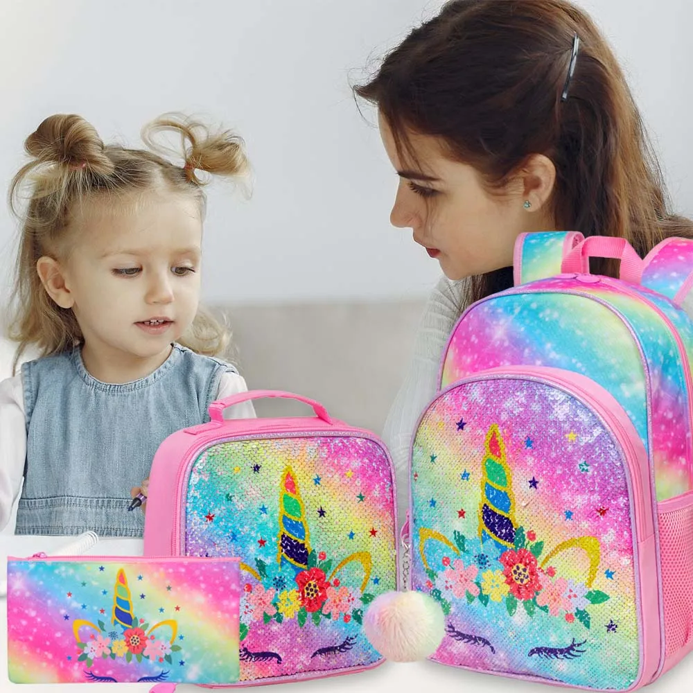 Boys and Girls Backpack, 16 Kids Preschool Bookbag and Lunch Box Set