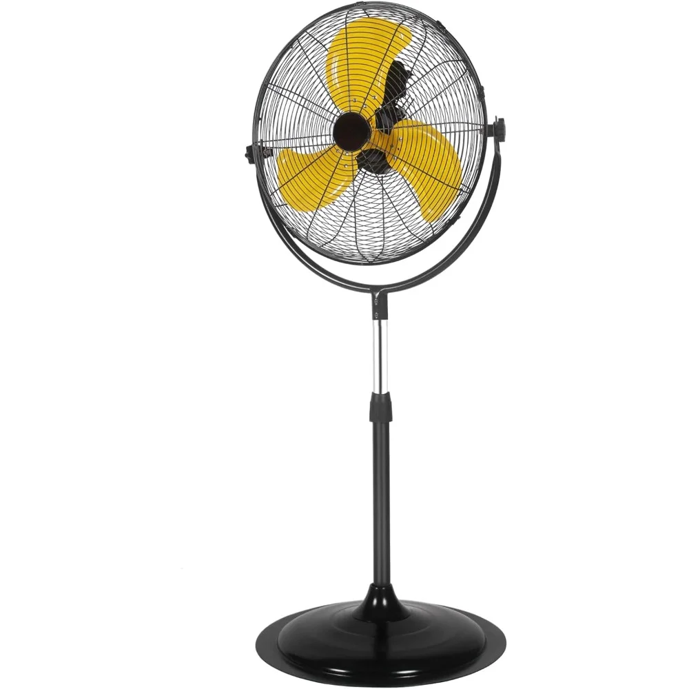 

18 Inch Tilting Pedestal Fan, 3-Speed High Velocity Stand Up Fans 4,200CFM Heavy-duty Standing Fans Metal Stand Fan