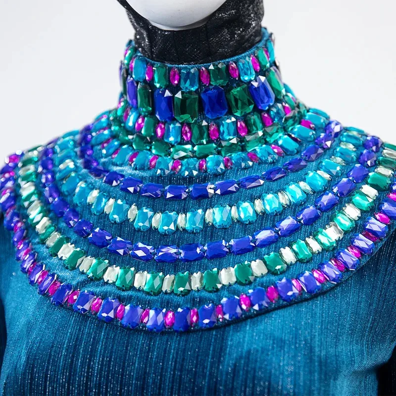 Nuevo disfraz de Cosplay blanco y azul para mujer, vestido largo de nieve, accesorios de corona, traje de Halloween, disfraces de Reina Malvada, hecho a medida ob;8