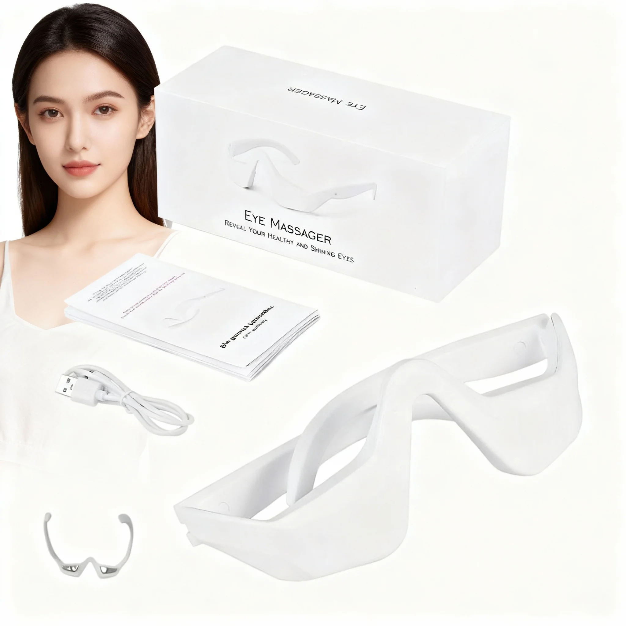 

3D-массажер для глаз с красным светом, снятие усталости, темные круги, осветление тонких линий, гладкая красота, уход за глазами, массажер для очков под глазами