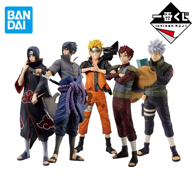 

Bandai Original NARUTO Anime Figure Uzumaki Naruto Uchiha Sasuke Gaara Action Figure Toys for Kids Gift Collectible Model