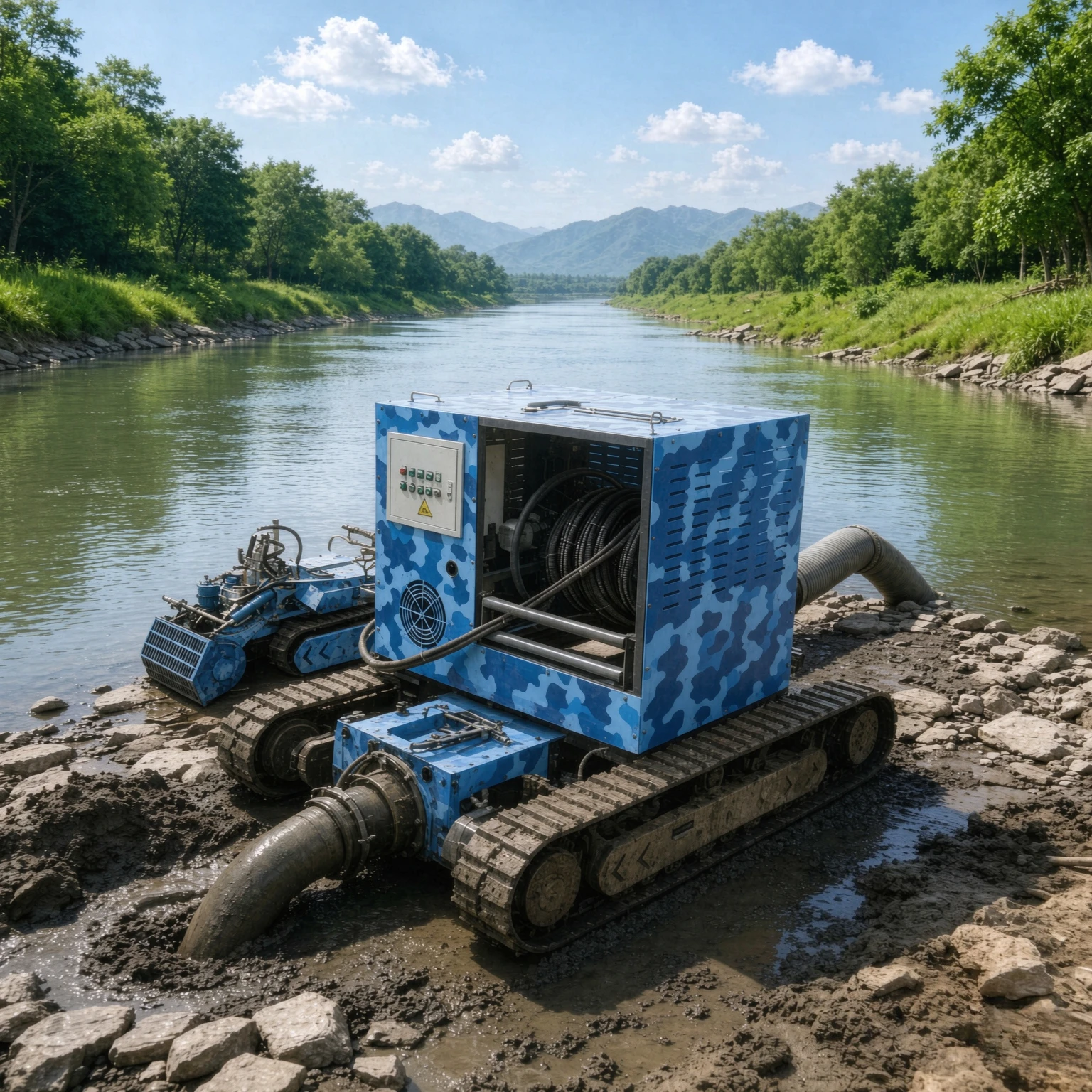 Factory Price Type Submersible Crawler Desilting Robot Labor‑Saving Underwater Dredging Machine for River Reservoir Aquaculture