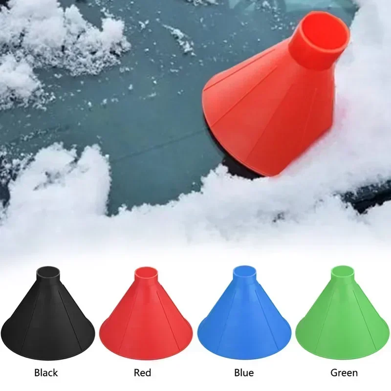 1pcs Winter Car Window Windshield Ice Scraper Shaped Convenient and Practical Funnel Snow Remover Deicer Cone Tool Scrapin