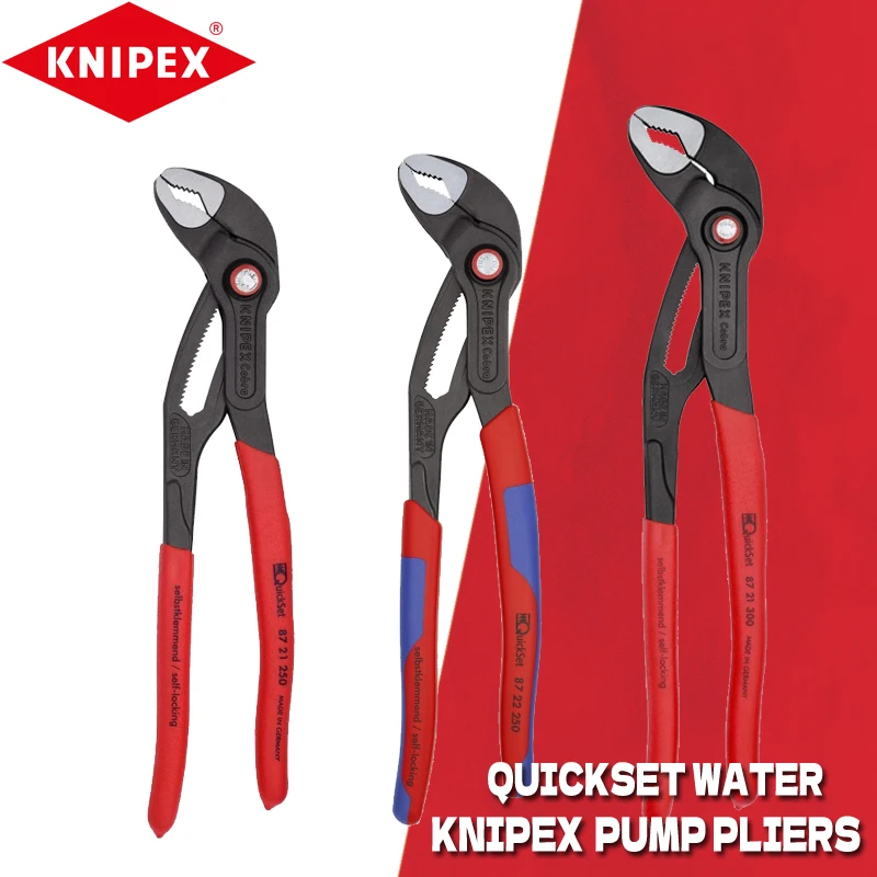 KNIPEX 87 21 250 Cobra Quick Set Water Pump Pliers Self-lock Chrome Vanadium Electric Steel Plier Adjustable 87 21 300 87 22 250