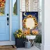 InkRain Memorial Garden Flag Pet Silhouette Floral Arch Porch Accent 12x18 Inch Double Sided Linen Yard Outdoor Decor for Fa llz