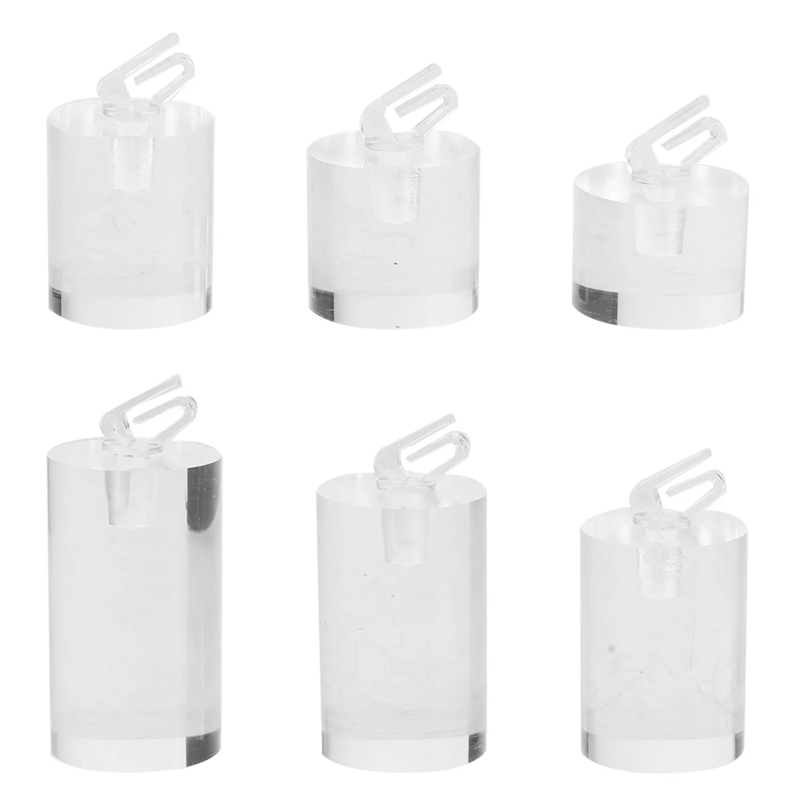 6Pcs Transparent Acrylic Ring Display Stand Single Finger Organizer Jewelry Holder Clear Cylinder Display Base for Selling