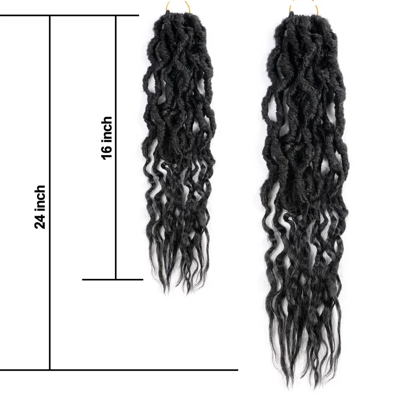 Bellqueen-Pré Looped Crochet extensão do cabelo, Cinza Deusa Locs, Boho Tranças, Trança sintética, 16 24 Polegada