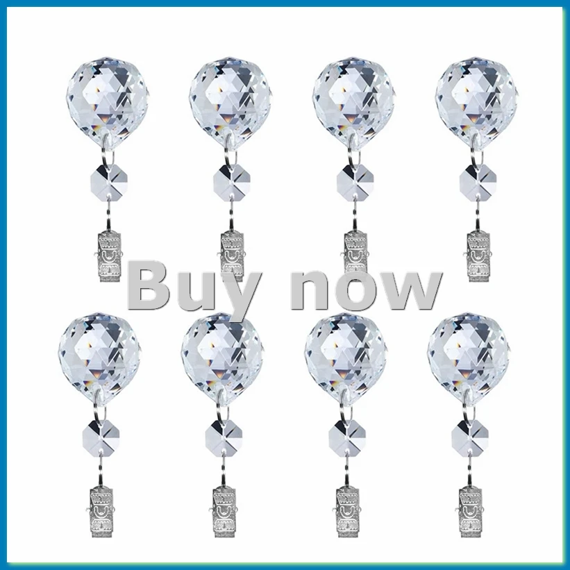 

Набор из 8 утяжелителей для скатертей: тяжелые хрустальные подвески-держатели для скатертей, штор, душевых занавесок, садовых украшений - ABLA