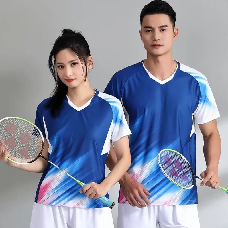 

Ping Pong Badminton T-shirts for Men Women Quick Dry New Arrival Short Sleeve Table Tennis Uniform Print Tennis Volleyball Tops