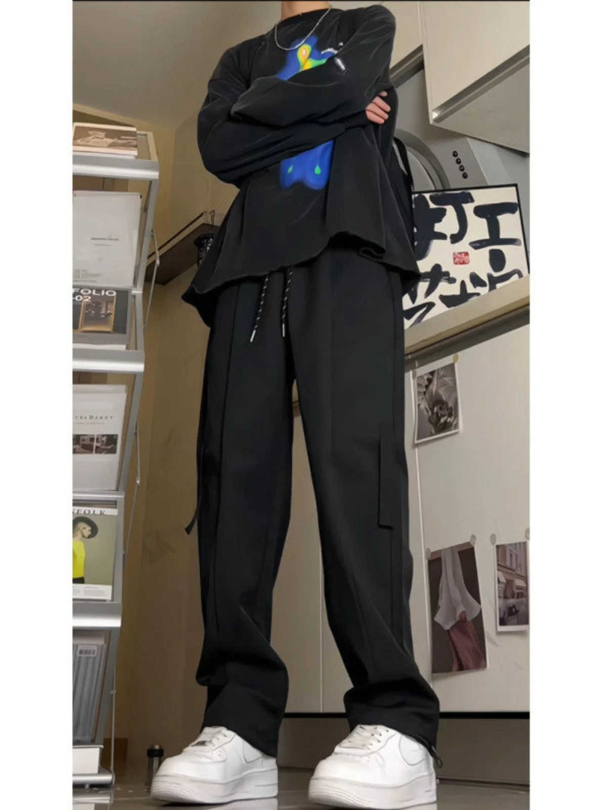 

Men's Soft ell Climbing Pants Spring Autumn Outdoor Casual Trousers Dstring OOTD Workwear Trendy Straight Leg Long Pants