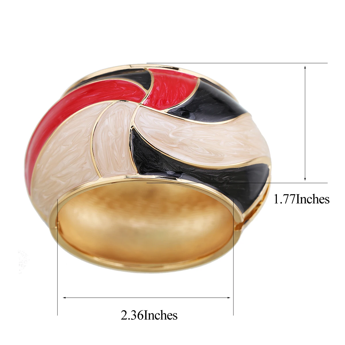 Newest Large Size Alloy Gold Plating Multicolor Enamel Cuff Bracelet Bangle Fashion Jewelry Accessories for Women Bangles