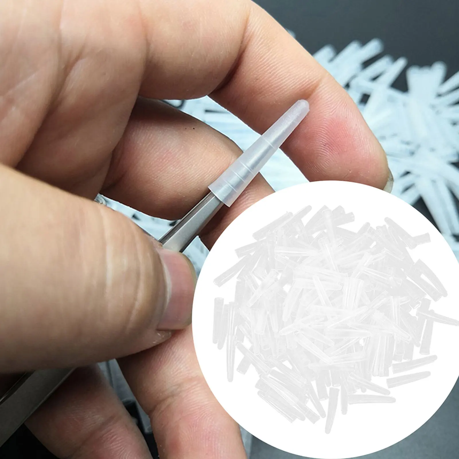 300Pcs Tweezers Point Protectors Silicone Caps Non-Slip Protective Cover for Eyelash Extension Elbow Tweezers Accessories