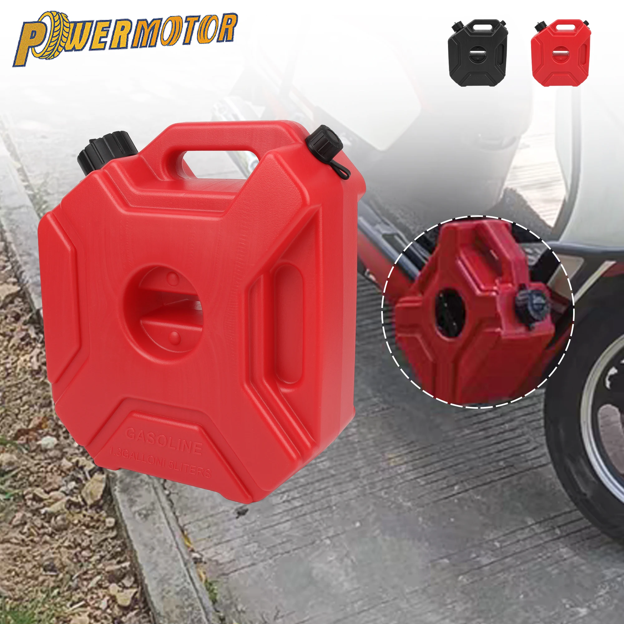 

5L Motorcycle Petrol Diesel Storage Tank with Lock Portable Plastic Fuel Tank Emergency Backup Oil Barrels Motorbike Spare Parts