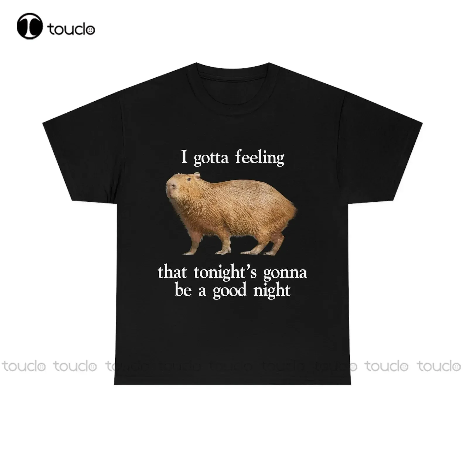 I Gotta Feeling That Tonight'S Gonna Be A Good Night Capybara T-Shirt, Funny Meme Tee Womens Shirts For Work Custom Gift Xs-5Xl