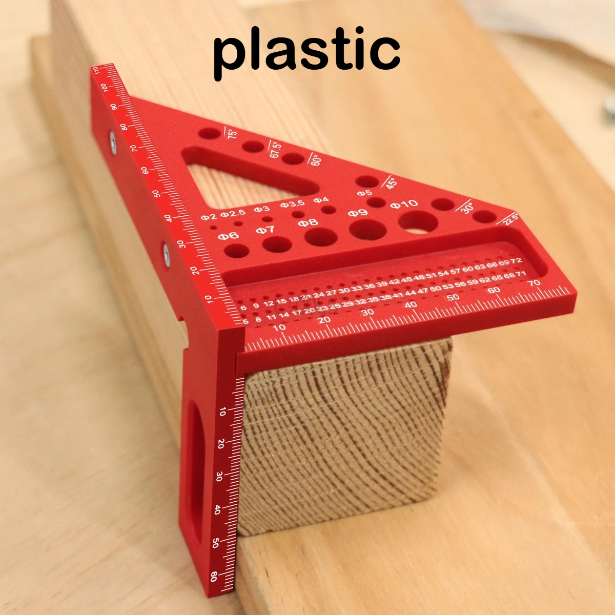

3D Multi-Angle Measuring Ruler, 45/90 Degree Plastic Woodworking Square Protractor, Miter Triangle Ruler Layout Measuring Tool