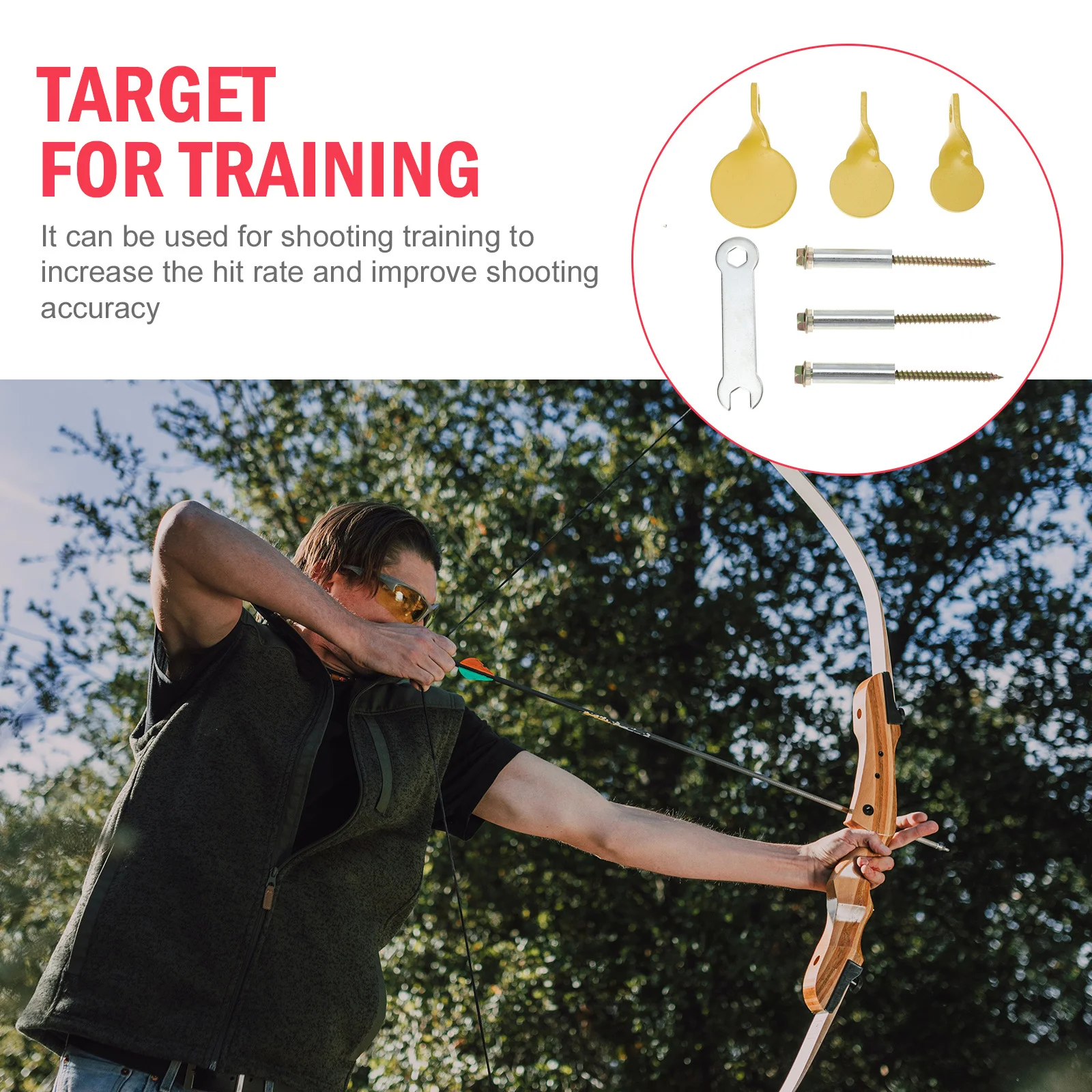 مجموعة واحدة من أدوات الهدف الصغيرة المصنوعة من الفولاذ المقاوم للصدأ لعبة التدريب على الرماية أهداف معلقة صغيرة #5
