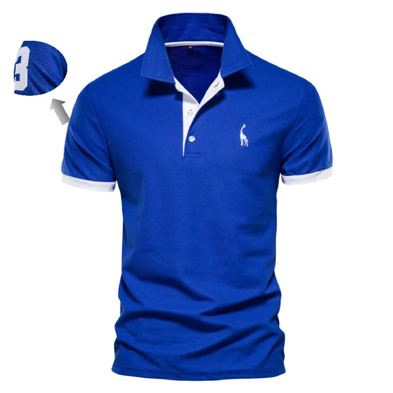 AIOPESON Borduren 35% Katoenen Poloshirts voor Mannen Casual Effen Kleur Slim Fit Heren Polo's Nieuwe Zomer Modemerk Herenkleding
