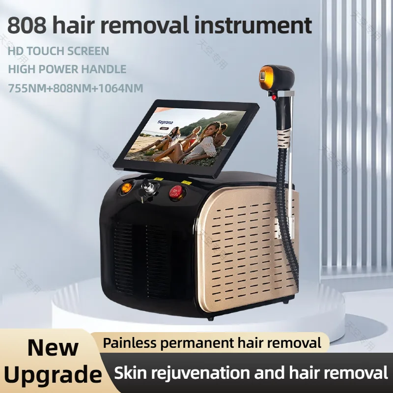 

3 Wavelength Diode Laser Hair Removal Machine 808 755 1064 Full Body Permanent Hair Removal Cooling Head CE Certification