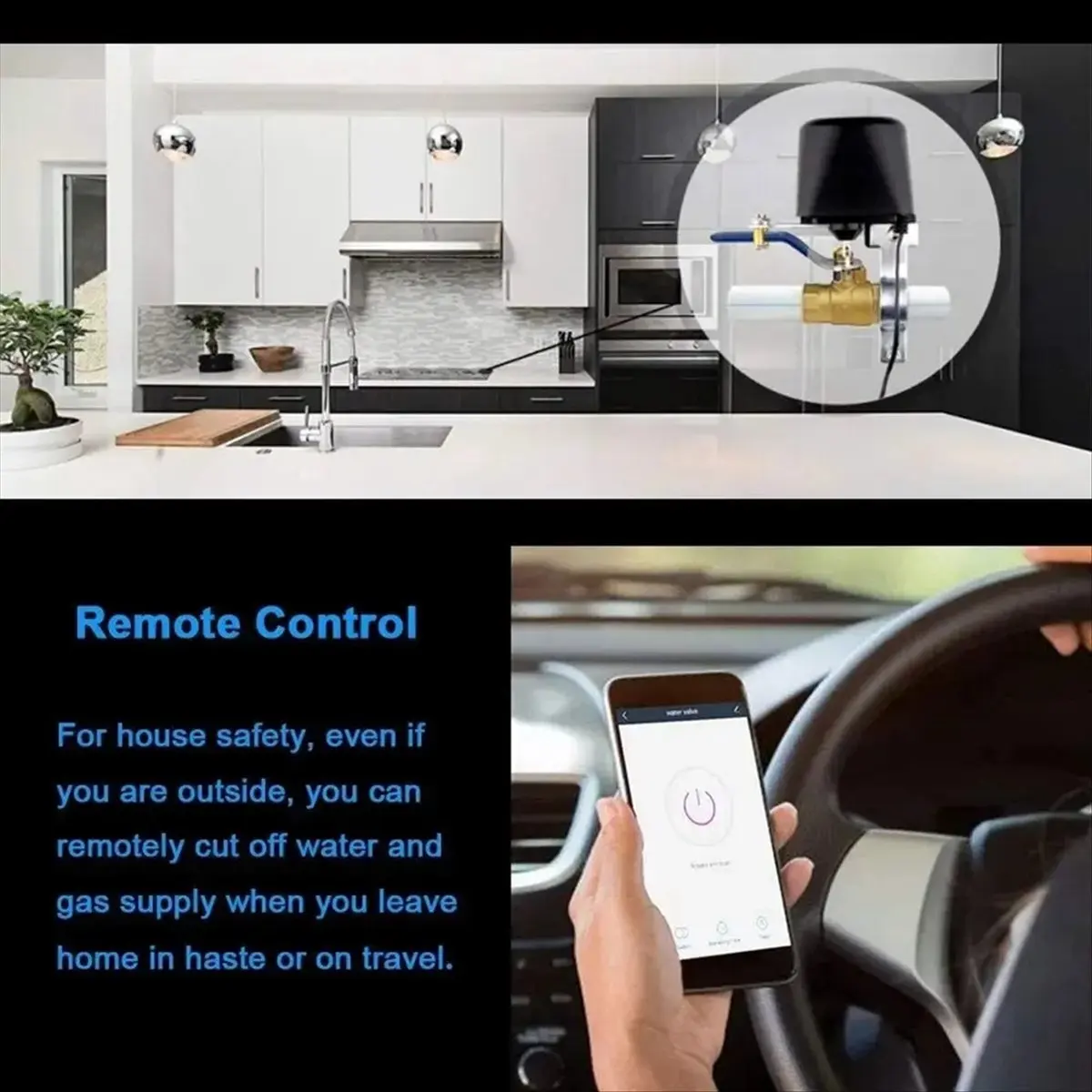 A64K Tuya WiFi Smart Manipulator Valve Controller for Water Gas Auto Shut on Off Support Home EU Plug